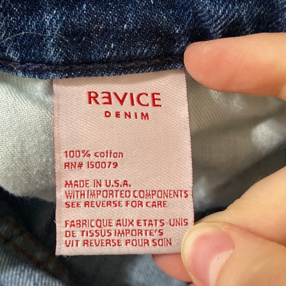 Revice Denim Blue Matchmaker high rise patchwork Straight Leg crop jeans size 26 - Picture 14 of 15